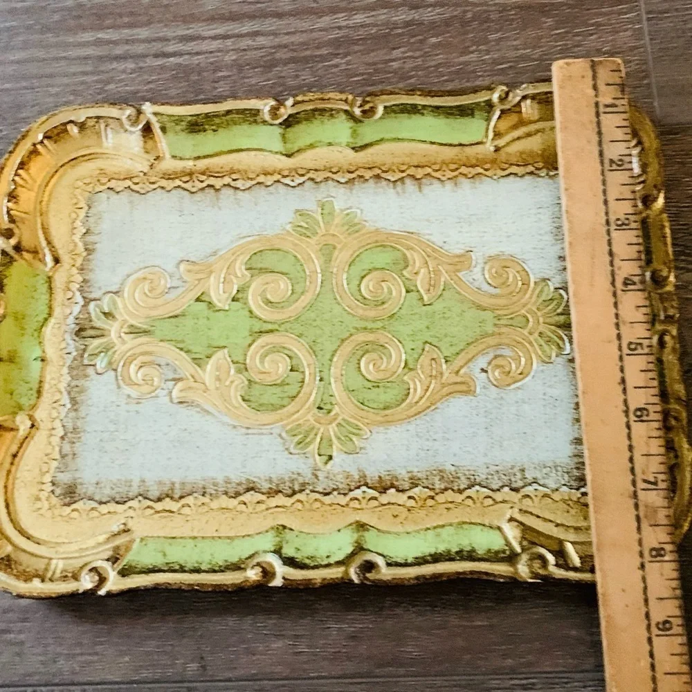 Vintage Tray Wood Hand Made Legno Decorato A Mano Made In Florence